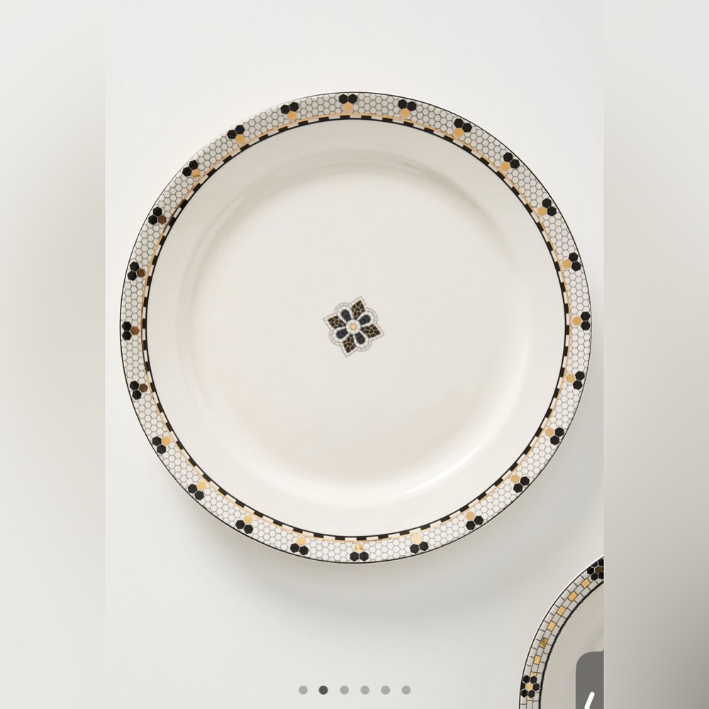 Anthropologie The Bistro Tile Stoneware Dinner Plates, Set of 4, NWT - Picture 3 of 6